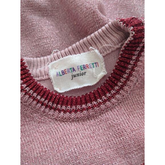 Alberta Ferreti Girls Metallic Yesterday Crewneck Sweater - Picture 2 of 7